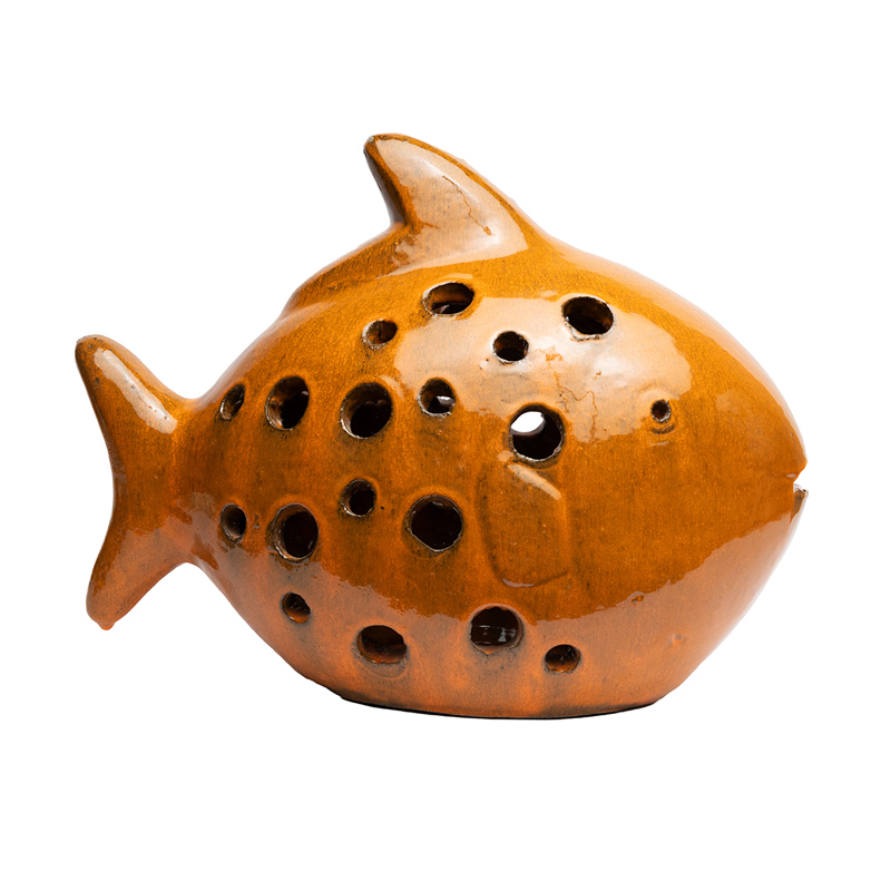 Ceramic Orange Mother Fish Marlin