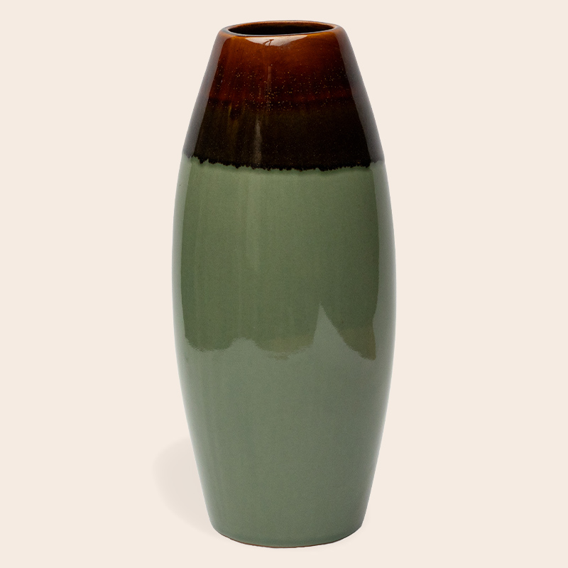 Ceramic Decorative Vase – Brown Green Tall