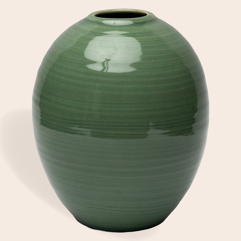 Ceramic Decorative Vase – Green Wide