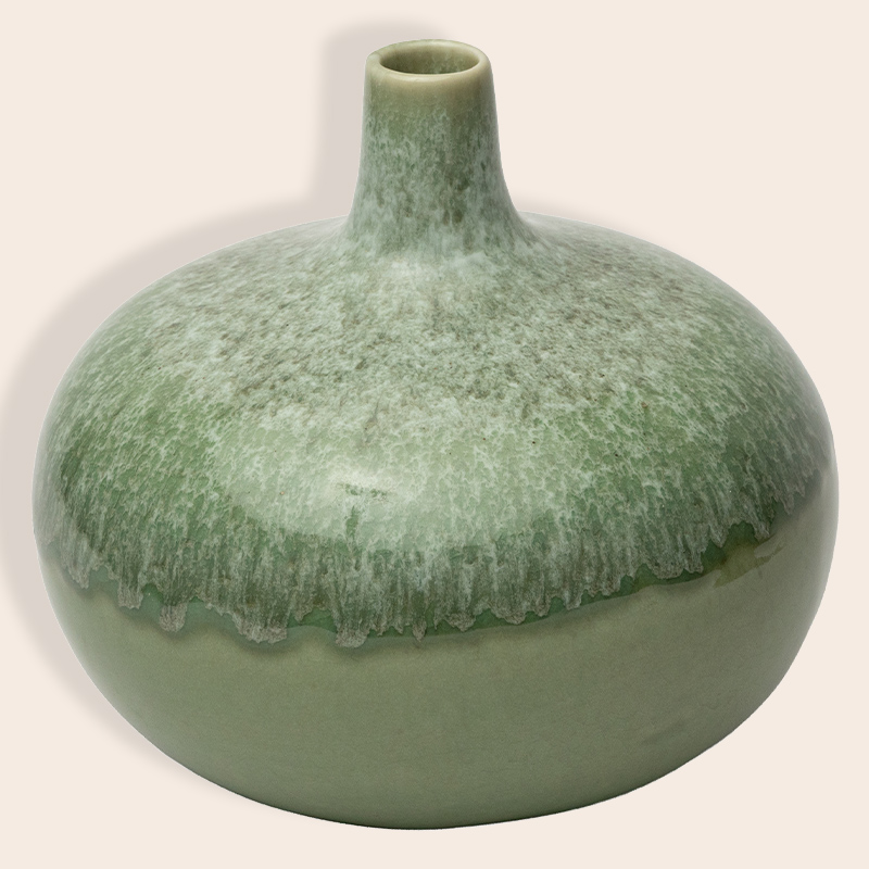 Ceramic Decorative Vase – Pistachio Green Wide