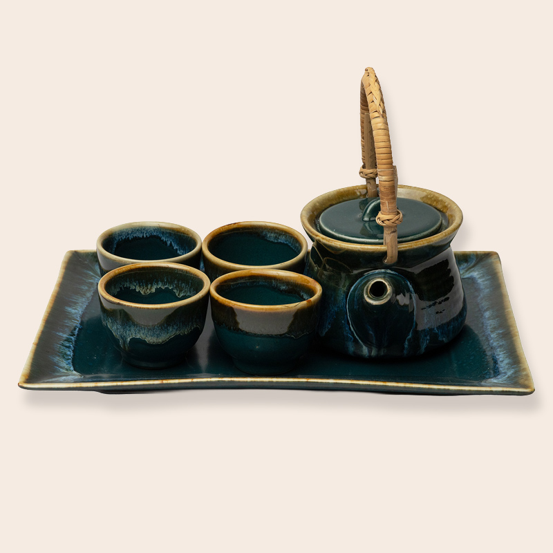 Ceramic Tea Pot Set – Olive Green 01