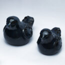 Ceramic Blue Mother Sparrow Figurine