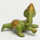 Brass Green Reclining Ganesha Small