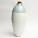 Ceramic Decorative Vase - White Sky Blue Tall Handcrafted Flower Vase for Living Room