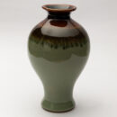 Ceramic Decorative Vase - Brown Green Medium Handcrafted Flower Vase for Home & Table Décor