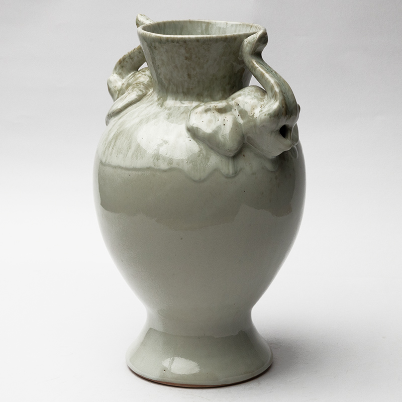 Ceramic Decorative Vase - Beige Handcrafted Artisan Flower Vase for Living Room & Gifting - Image 2