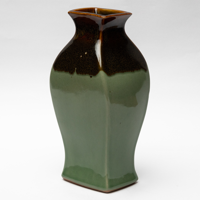 Ceramic Decorative Vase – Brown Green Medium Handcrafted Flower Vase for Home Styling - Image 2