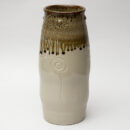 Ceramic Decorative Vase - Beige Brown Slim Handcrafted Flower Vase for Minimalist Home Décor