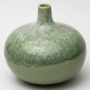 Ceramic Decorative Vase - Pistachio Green Wide Handcrafted Flower Vase for Modern Interiors