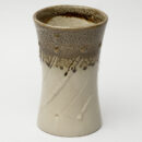 Ceramic Decorative Vase - Beige Brown Small Handcrafted Flower Vase for Home & Office Desk