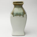 Ceramic Decorative Vase - Beige Brown Slim Handcrafted Flower Vase for Bedroom & Living Room