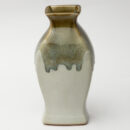 Ceramic Decorative Vase - Beige Brown Tall Slim Handcrafted Flower Vase for Corner & Floor Décor