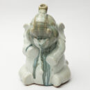 Ceramic Elephant Figurine - Beige Tall Handcrafted Decorative Elephant Statue for Home Décor