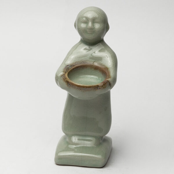 Ceramic Candle Holder - Pistachio Green Tall Handcrafted Tealight Holder for Table Décor