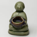 Ceramic Candle Holder - Green Medium Handcrafted Tealight Holder for Living Room Décor