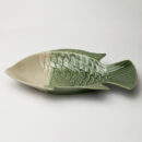 Ceramic Decorative Plate - Beige Green Handcrafted Wall Art Plate for Living Room