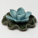 Ceramic Incense Holder - Sky Green Handcrafted Agarbatti Dish for Pooja Room Décor