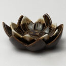 Ceramic Incense Holder - Brown Handcrafted Flat Agarbatti Stand for Home & Meditation