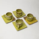 Ceramic Coffee Set - Lemon Yellow Handcrafted Cup & Saucer Set for Cheerful Home Décor