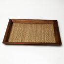 Walnut Wood Serving Tray - Medium Narrow Handcrafted Wooden Tray for Kitchen & Dining