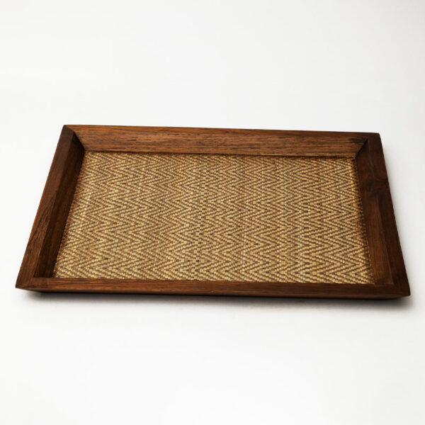 Walnut Wood Serving Tray - Medium Narrow Handcrafted Wooden Tray for Kitchen & Dining