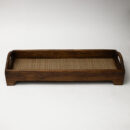 Walnut Wood Serving Tray with Handles - Large Handcrafted Wooden Butler Tray for Home
