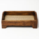 Walnut Wood Serving Tray with Handles - Small Handcrafted Wooden Tray for Home & Gifting