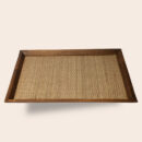 Walnut Wood Plate Tray - Large Handcrafted Wooden Flat Serving Plate for Dining & Décor