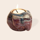 Ceramic Purple Elephant Candle Holder