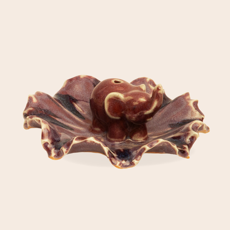 Ceramic Purple Incense Holder