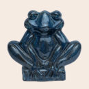 Ceramic Graphite Blue Frog Figurine