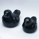 Ceramic Blue Mother Sparrow Figurine