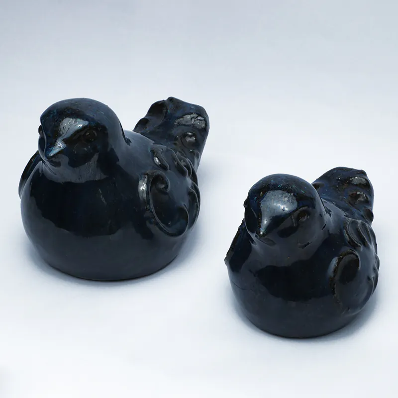 Ceramic Blue Child Sparrow Figurine