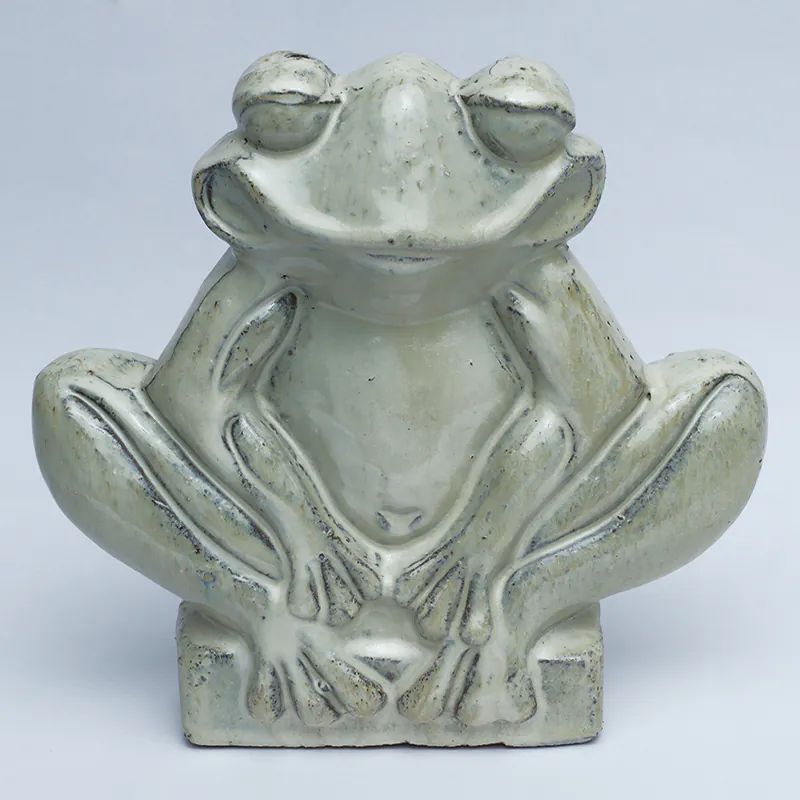 Ceramic Pastel Green Frog Figurine