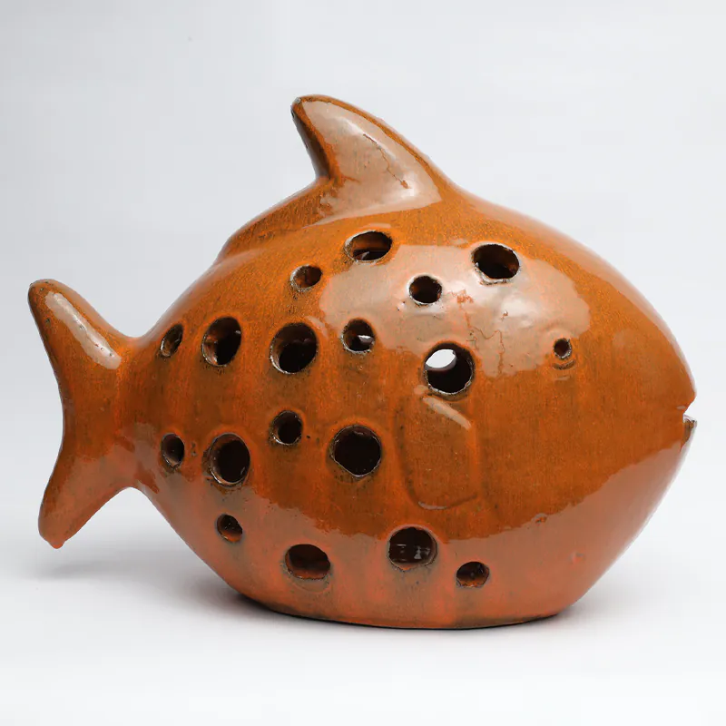 Ceramic Orange Mother Fish Marlin