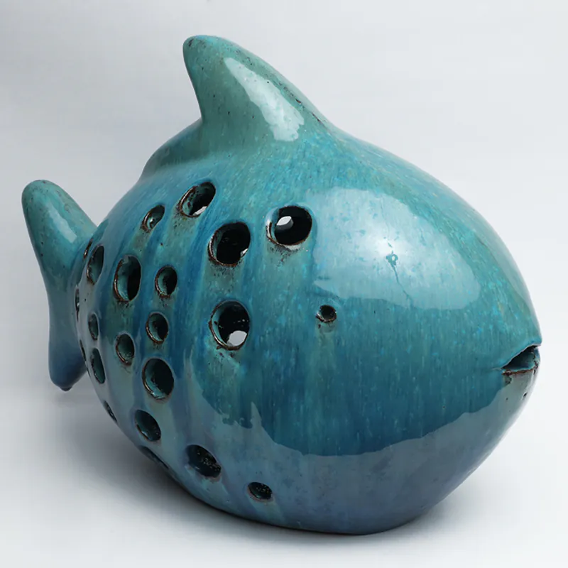 Ceramic Ocean Blue Mother Fish Marlin