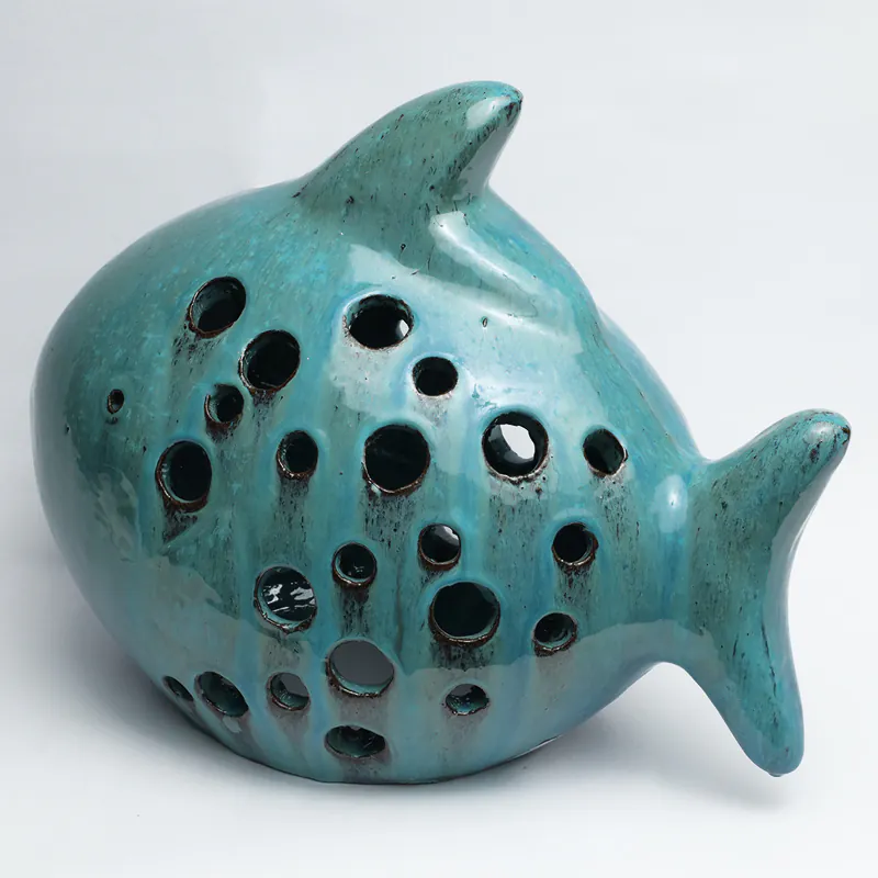 Ceramic Ocean Blue Mother Fish Marlin - Image 3