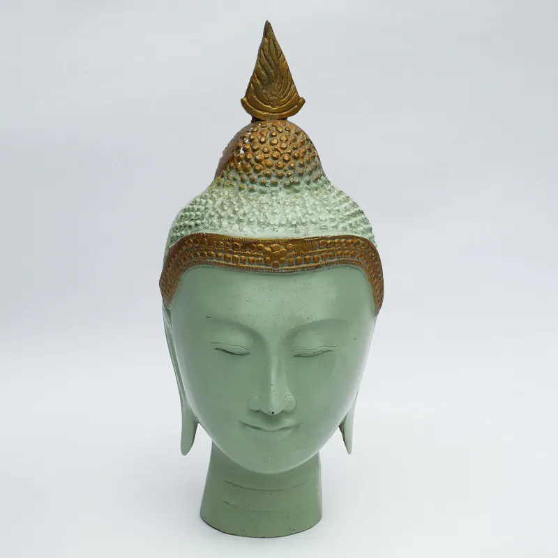 Brass Green Gold Budha Head Thai