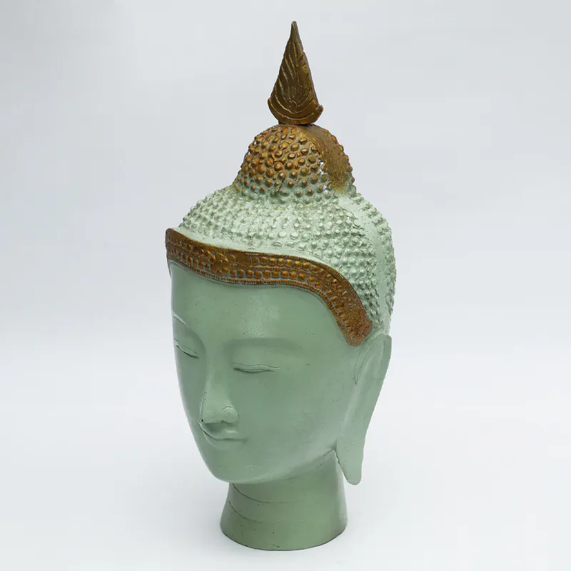 Brass Green Gold Budha Head Thai - Image 2