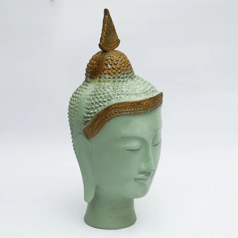 Brass Green Gold Budha Head Thai - Image 3