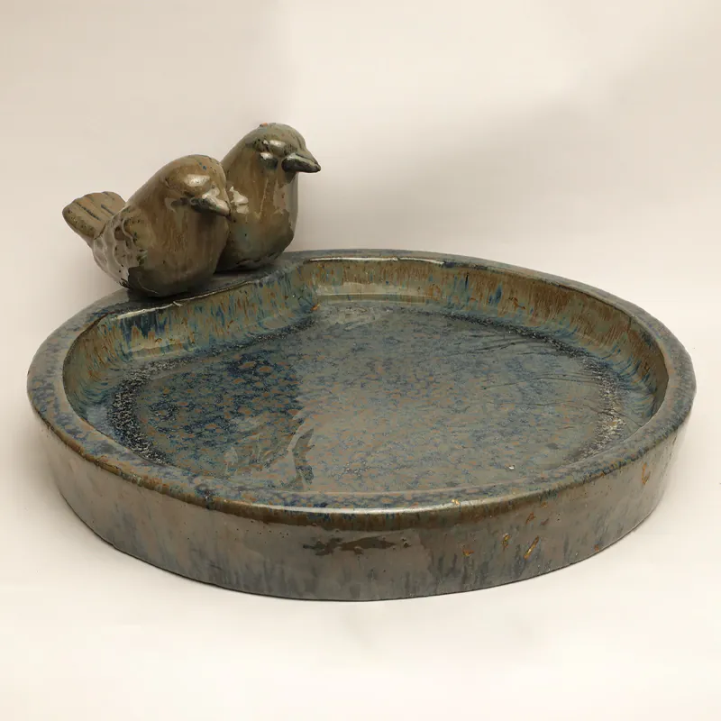 Ceramic Gold & Black Bird Bath Plate I - Image 2