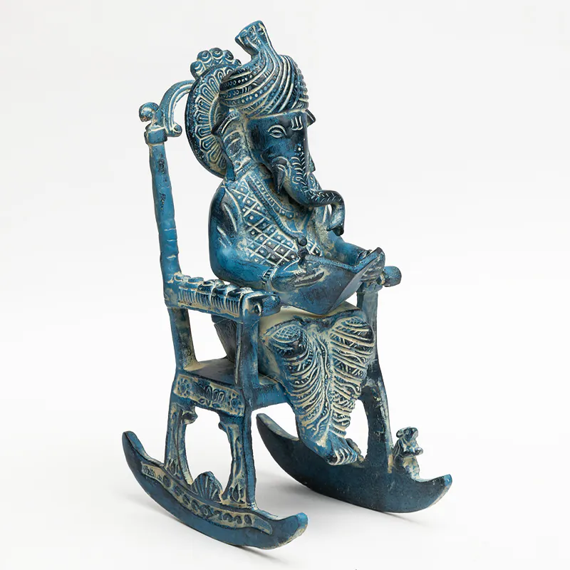 Brass Blue Rocking Ganesha Big - Image 2