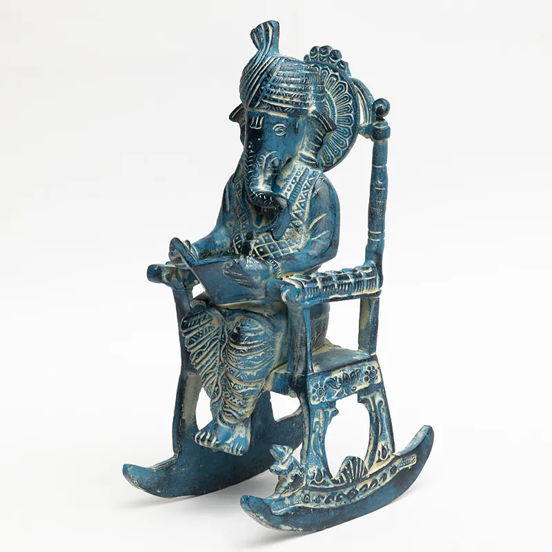 Brass Blue Rocking Ganesha Big - Image 3