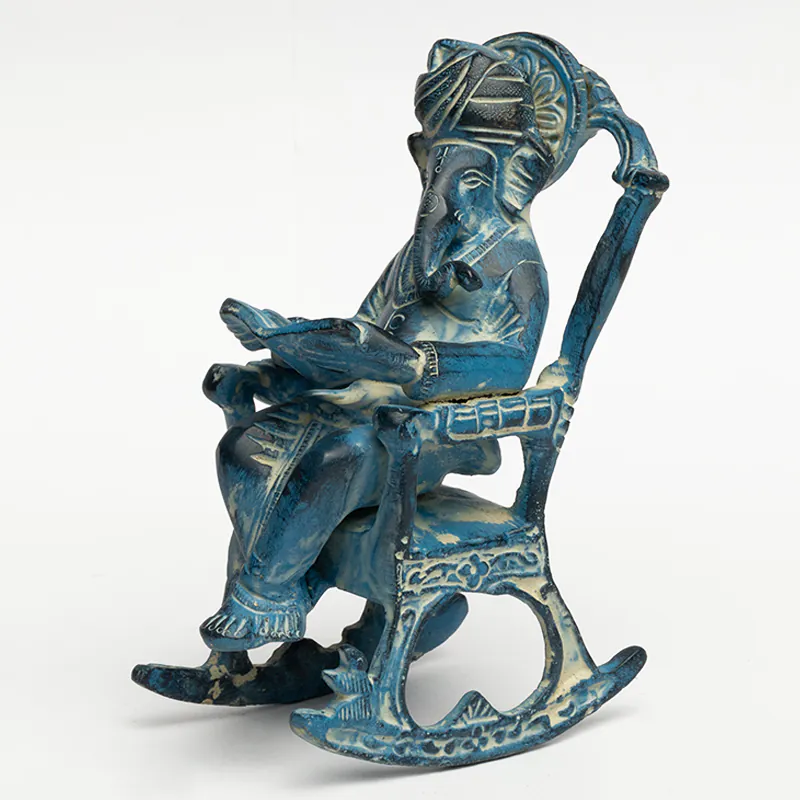 Brass Blue Rocking Ganesha Small - Image 2