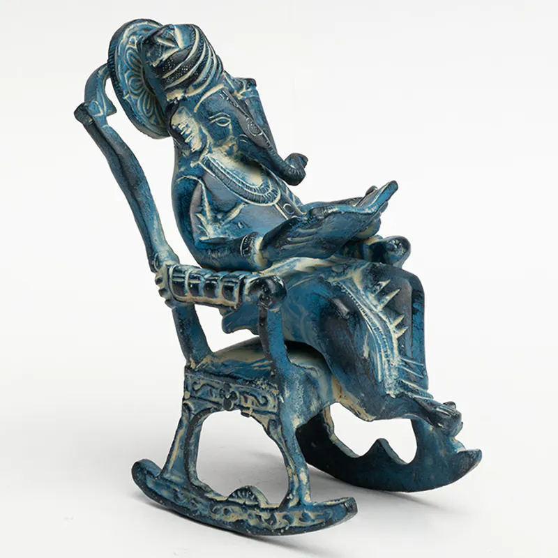 Brass Blue Rocking Ganesha Small - Image 3