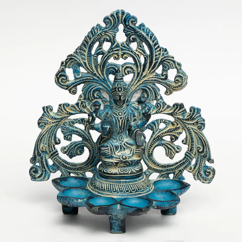 Brass Blue Lakshmi Deepam