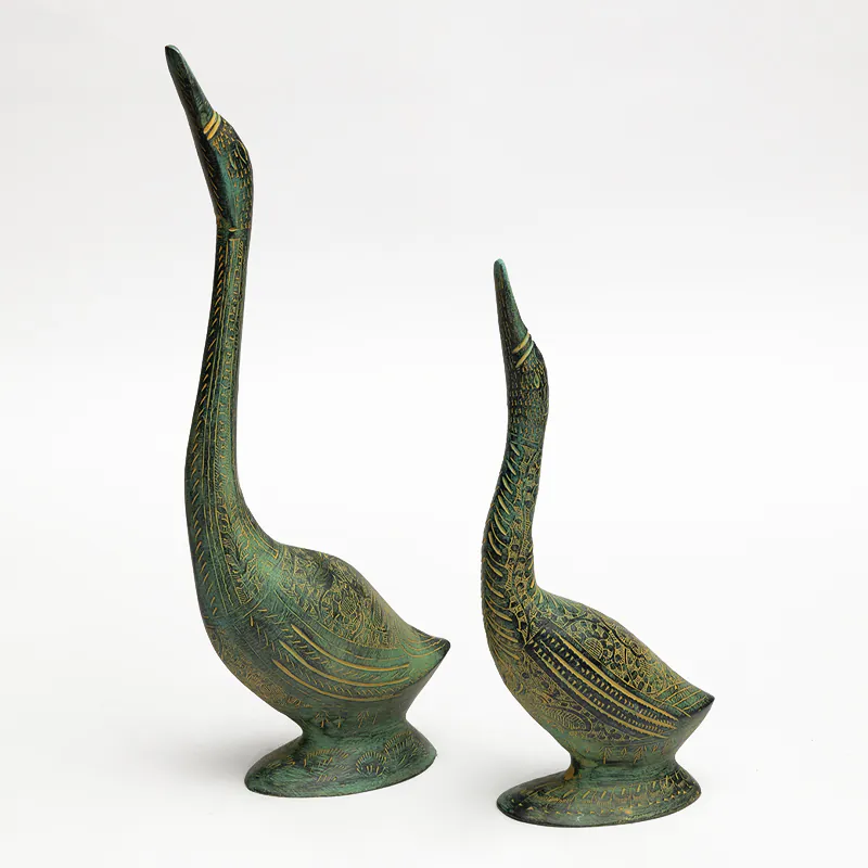 Brass Green Swan Set-2 - Image 2
