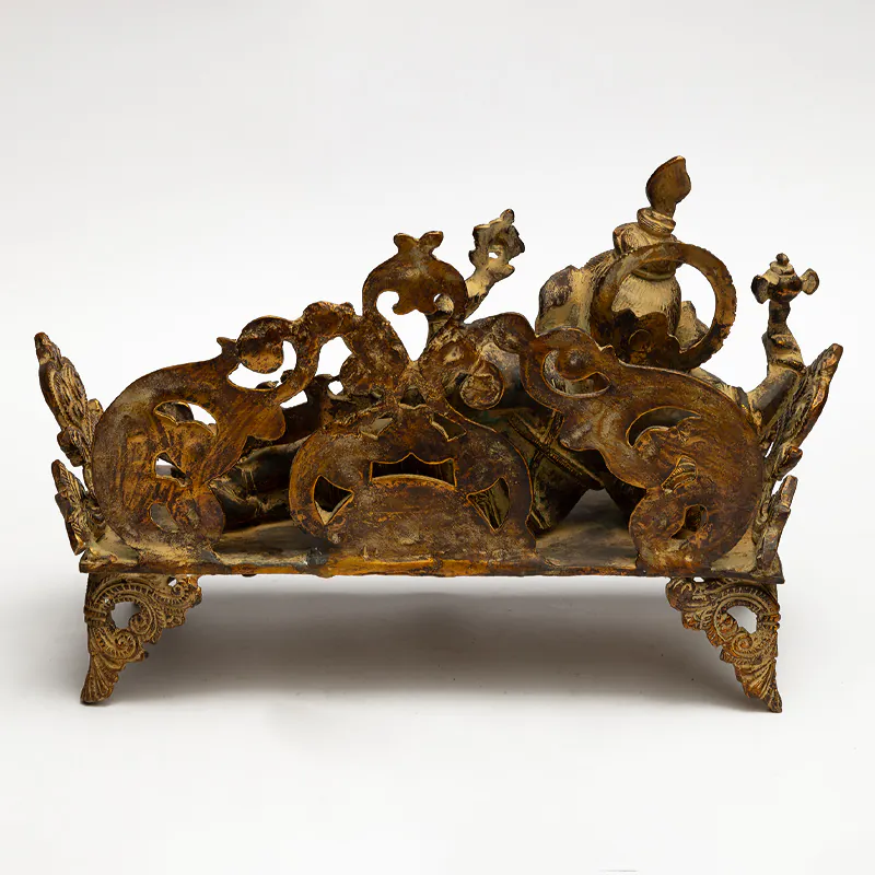 Brass Gold Chowki Ganesh - Image 2