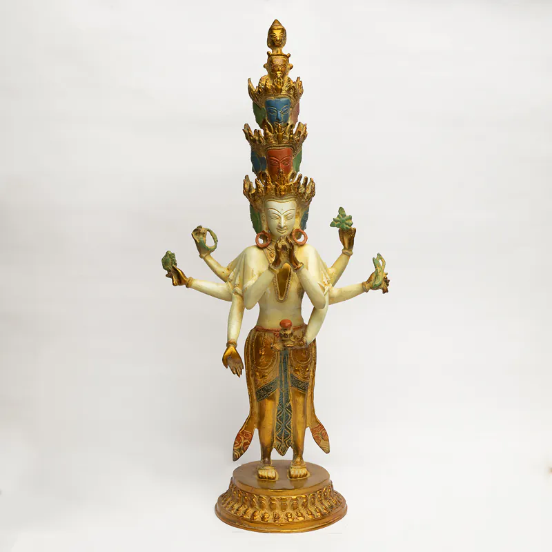 Brass Gold & White Avalokiteshvara