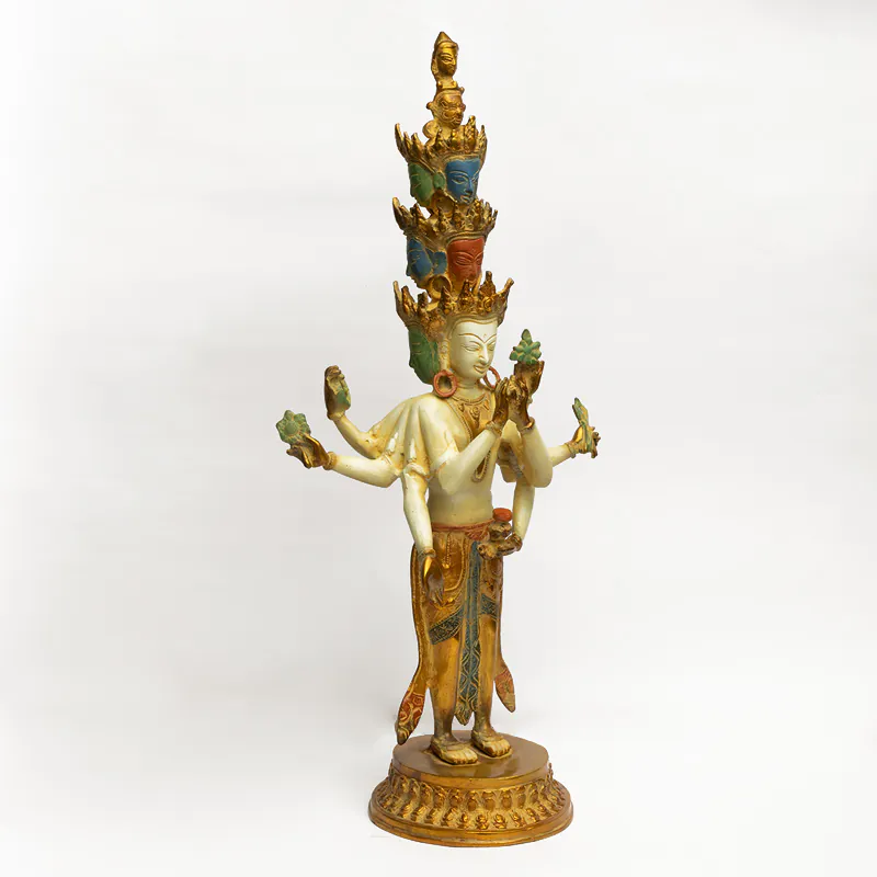 Brass Gold & White Avalokiteshvara - Image 2